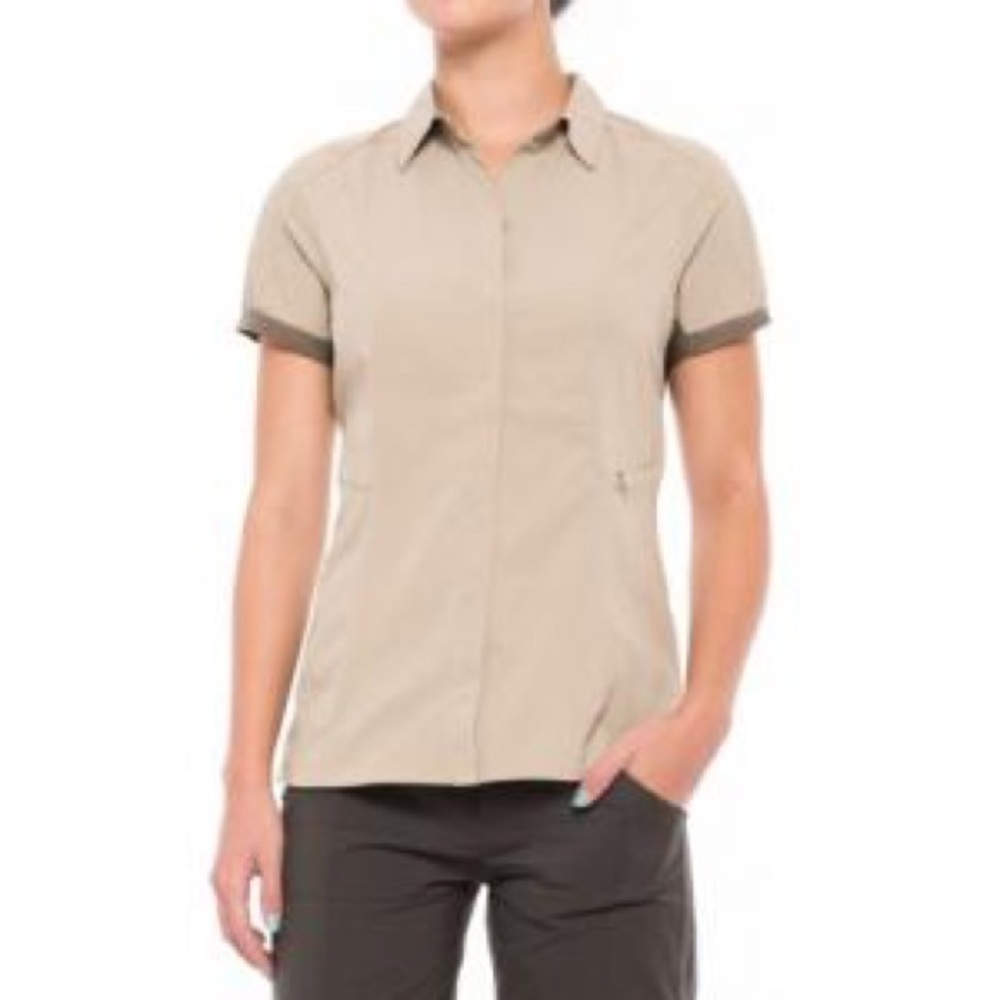 Sierra Designs UPF Protecting Solar Wind Short Sleeve Snap-Front Safari Shirt